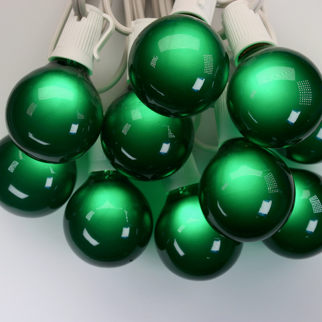 G50 Green Satin Glass Bulbs E17 Bases