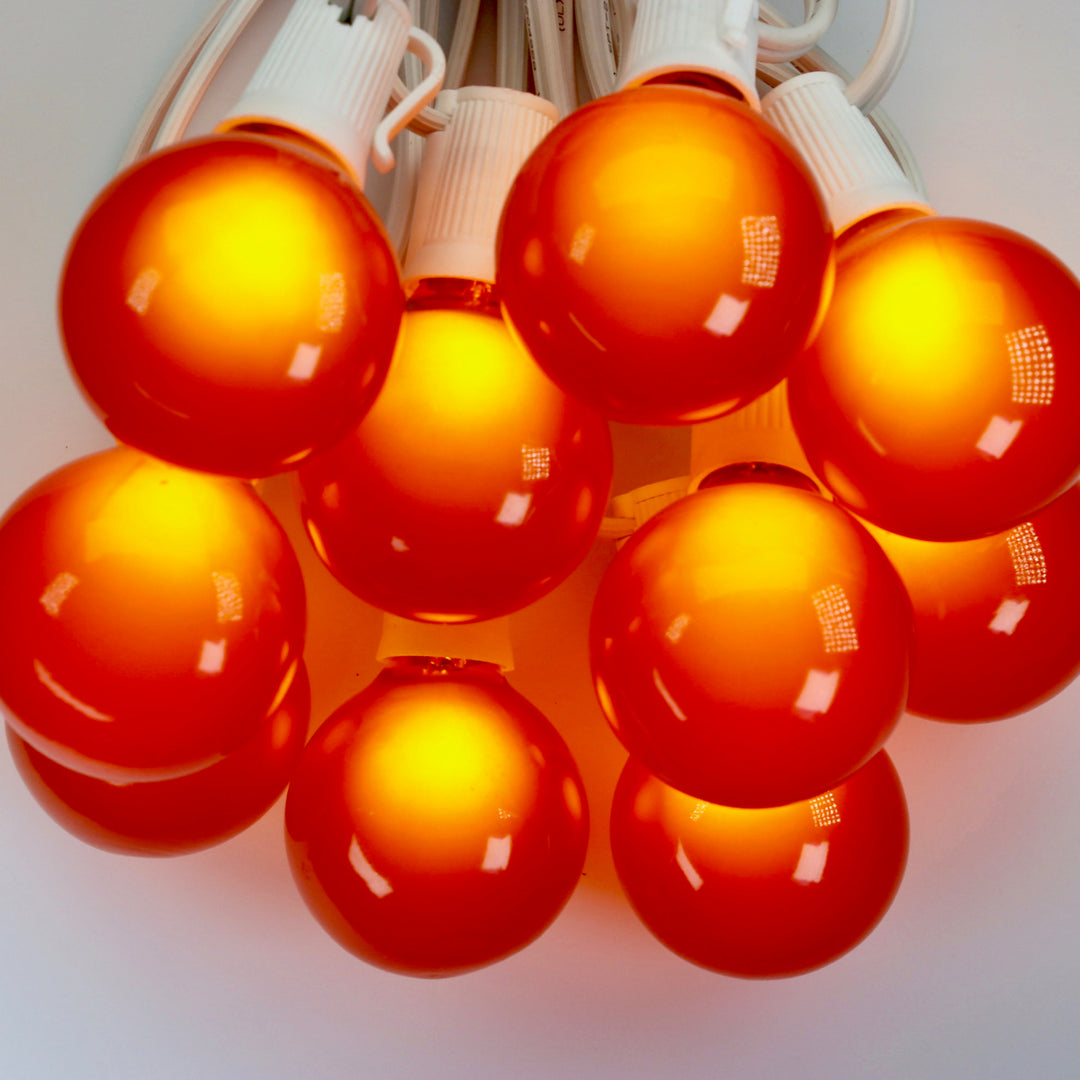 G50 Orange Satin Glass Bulbs E17 Bases