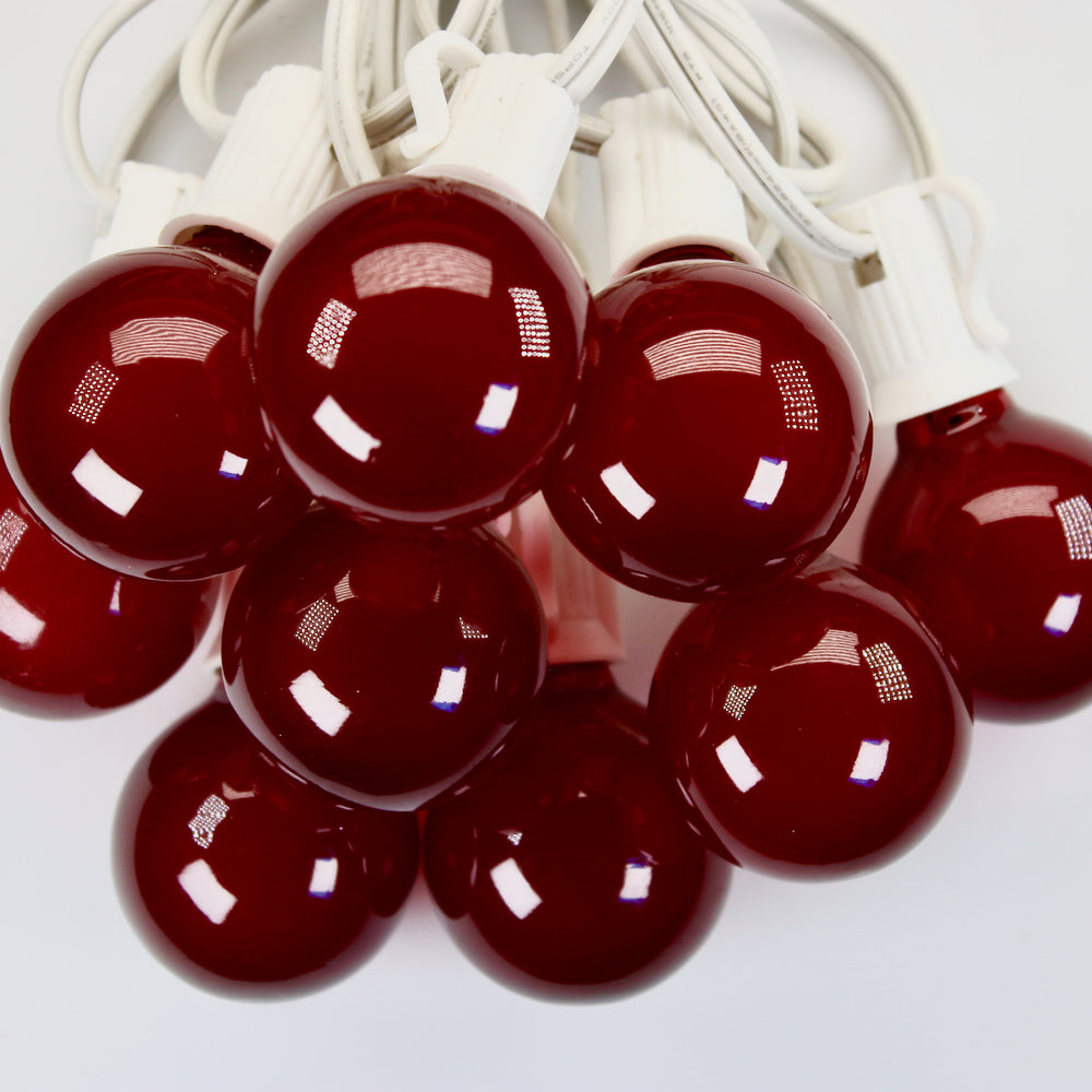 G50 Red Satin Glass Bulbs E17 Bases