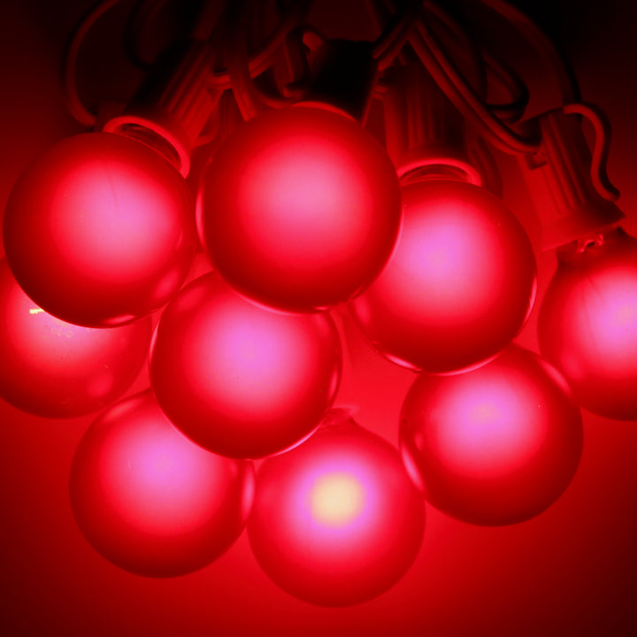 G50 Red Satin Glass Bulbs E17 Bases