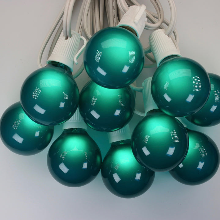 G50 Teal Satin Glass Bulbs E17 Bases