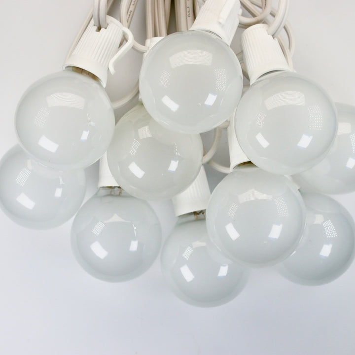 G50 White Satin Glass Bulbs E17 Bases