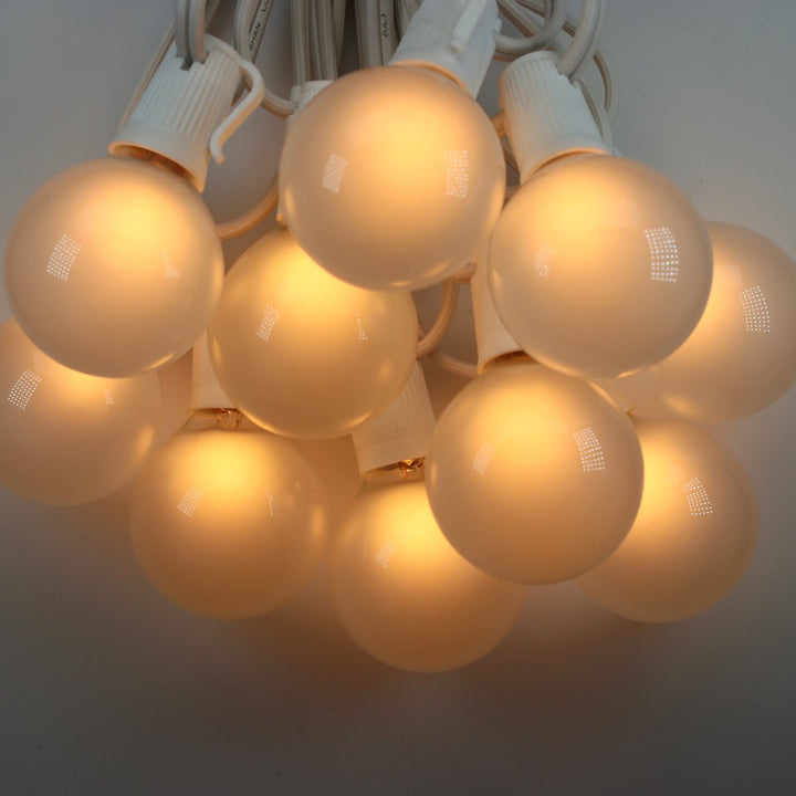 G50 White Satin Glass Bulbs E17 Bases