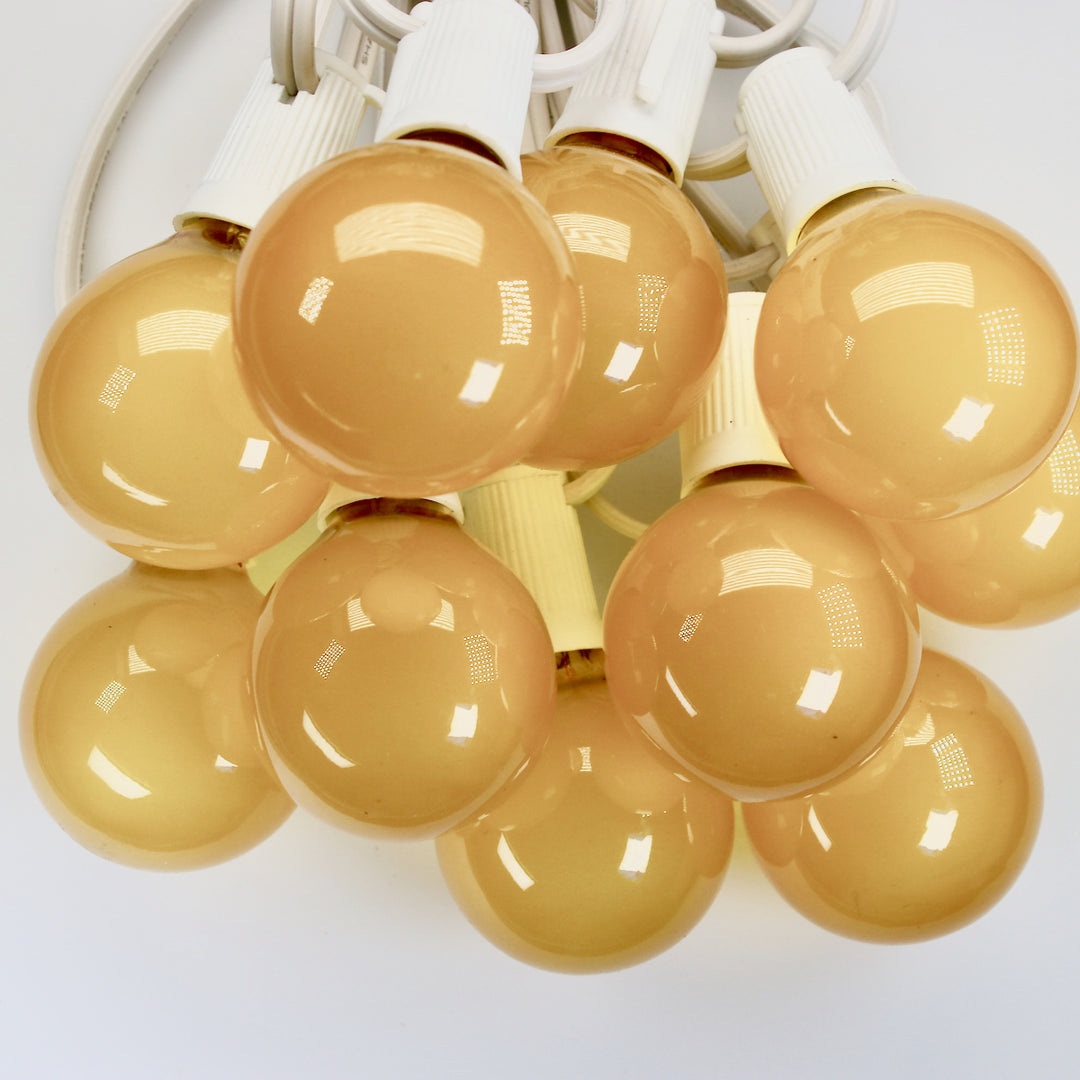 G50 Yellow Satin Glass Bulbs E17 Bases