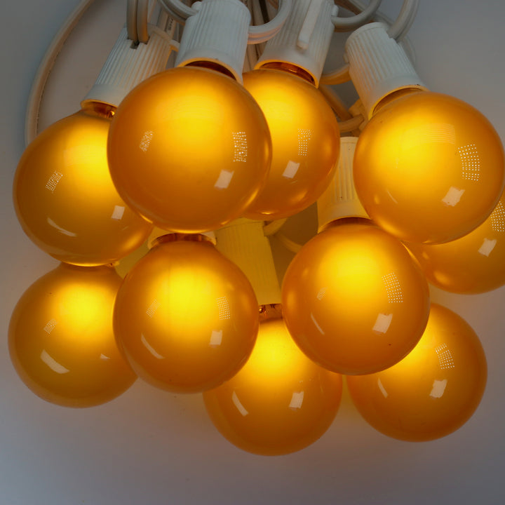 G50 Yellow Satin Glass Bulbs E17 Bases