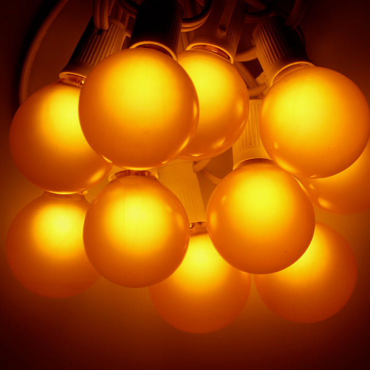 G50 Yellow Satin Glass Bulbs E17 Bases