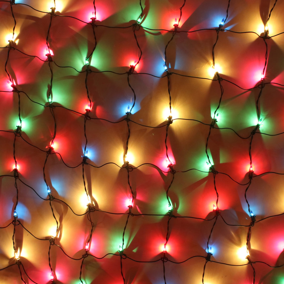 150-bulb Multicolor Net Lights, Green Wire