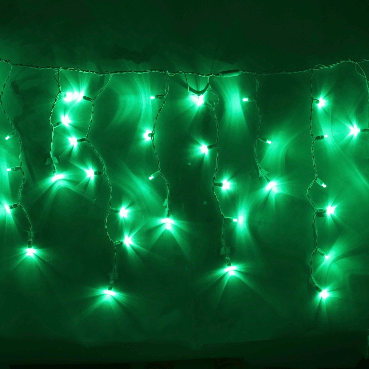 100light Green 5mm LED Icicle Lights, White Wire Christmas Light Source