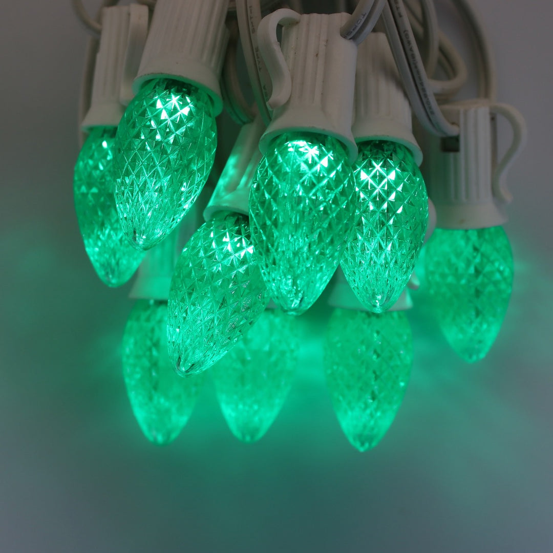C7 Green Twinkle LED E12 Bases