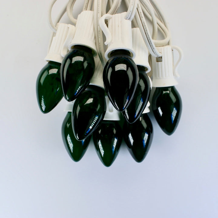 C7 Green Triple Dip Glass Bulbs E12 Bases