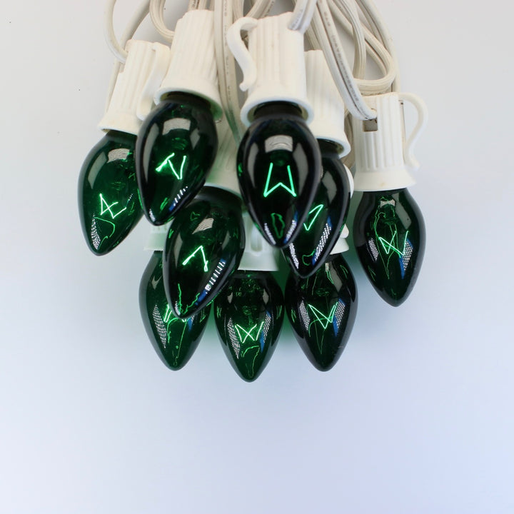 C7 Green Triple Dip Glass Bulbs E12 Bases