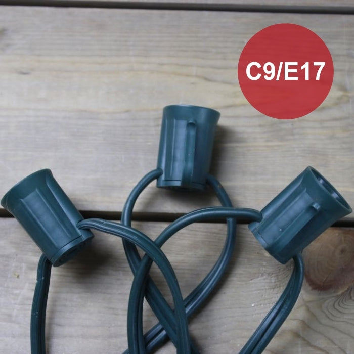 C9 (E17) 25' Cord 12" Spacing, Green SPT-1 Wire