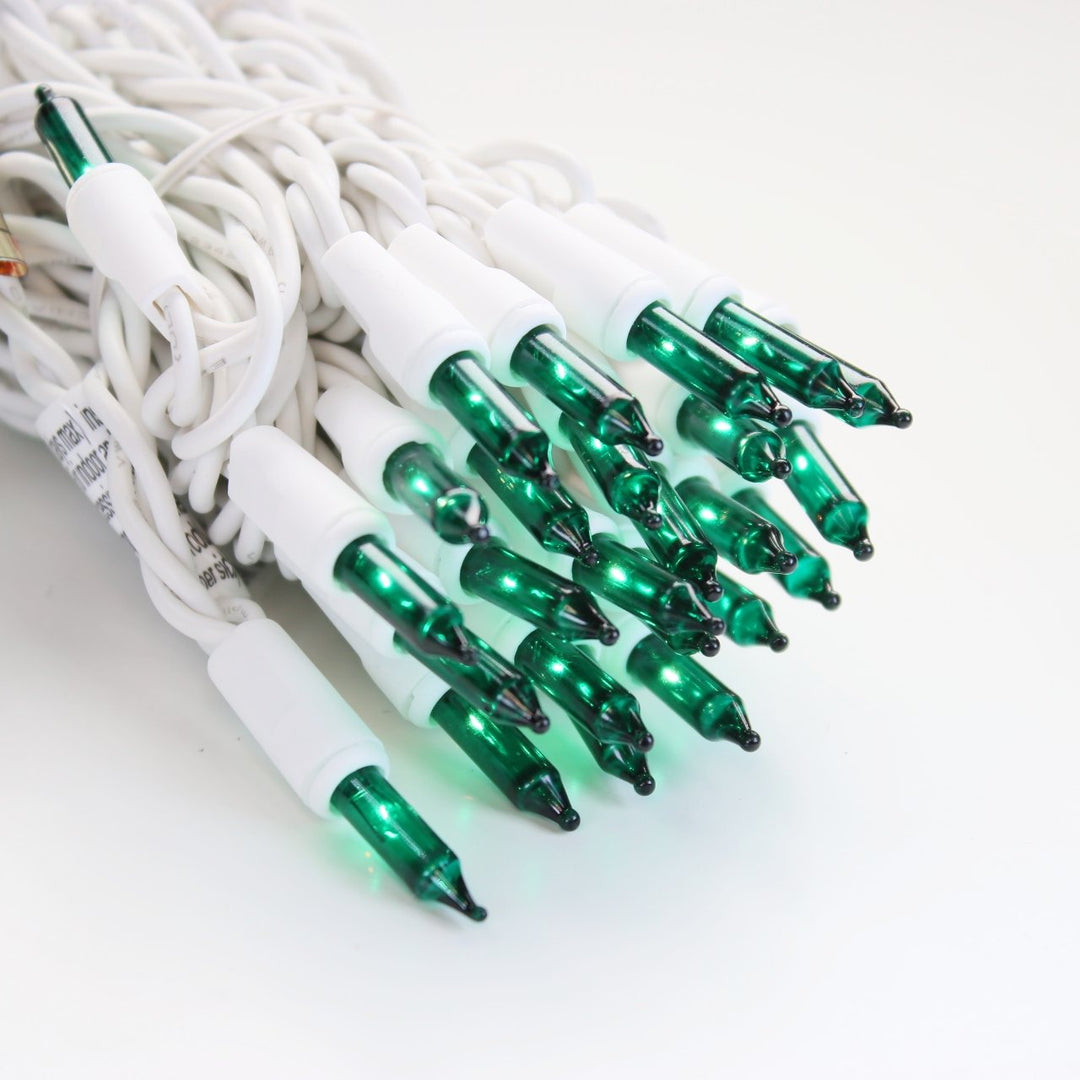 100-bulb Green Mini Lights, 2.5 Spacing, White Wire – Christmas Light  Source