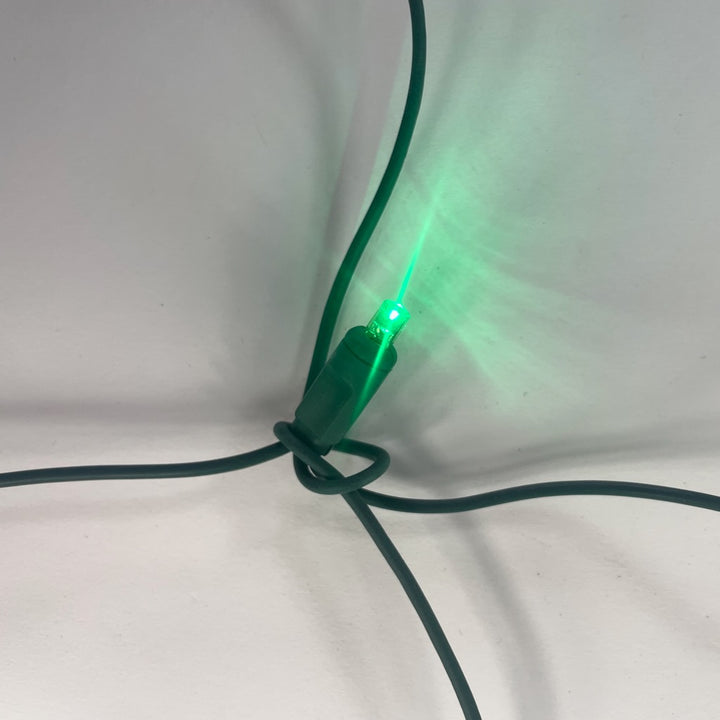 100-light Green 5mm LED Net Lights, Green Wire