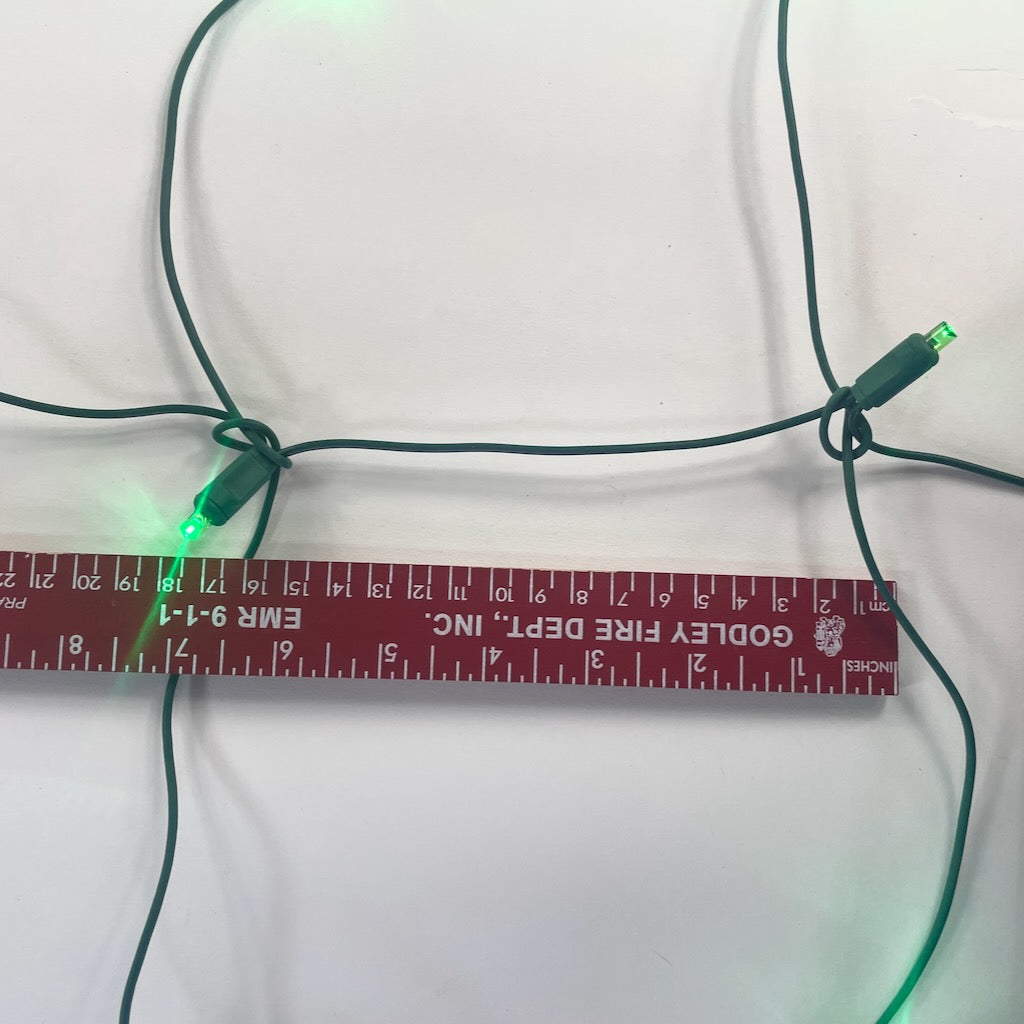 100-light Green 5mm LED Net Lights, Green Wire