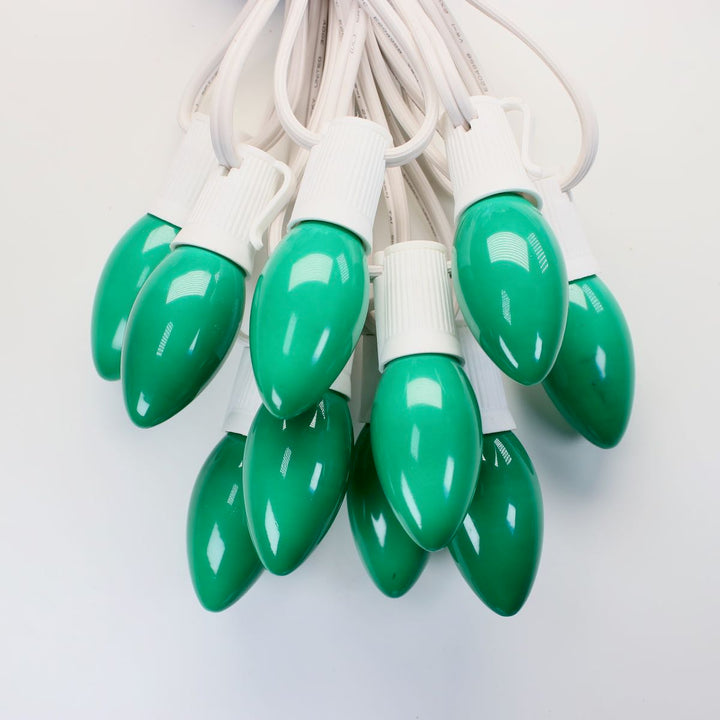 C9 Green Opaque Glass Bulbs E17 Bases