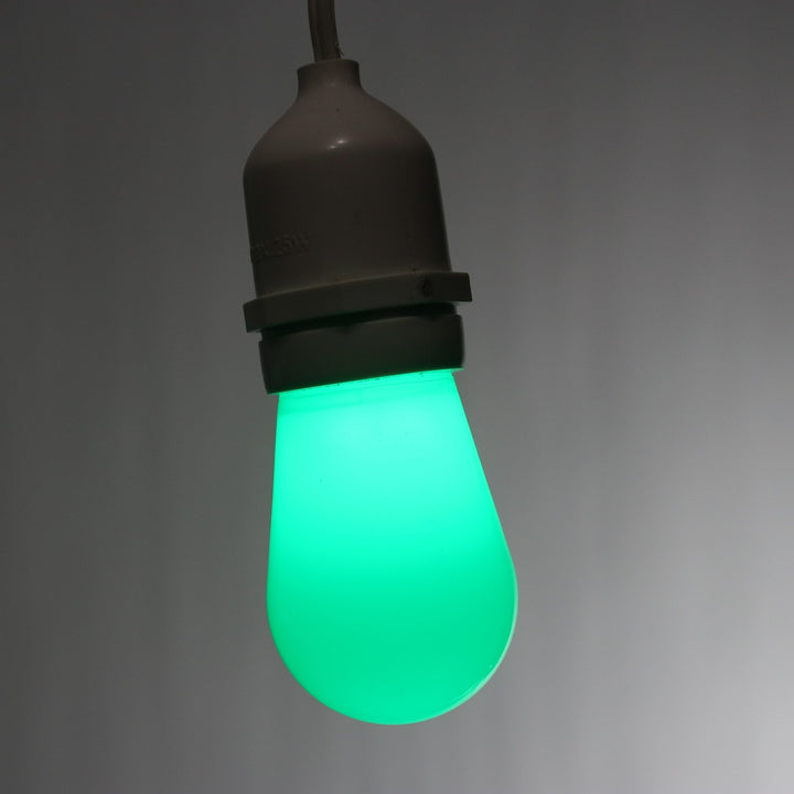 T50 Green Opaque LED Bulbs E26 Bases