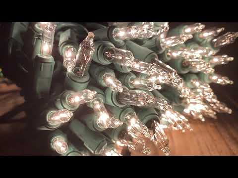 50-light Clear Twinkle lights, Green Wire