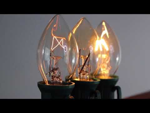 C7 Clear (White) Twinkle Glass Bulbs E12 Bases (25 Pack)