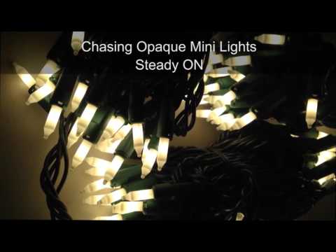 Chasing Opaque White Mini Lights, 140 lights, Single Plug