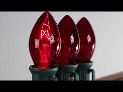C7 Red Twinkle Glass Bulbs E12 Bases (25 Pack)
