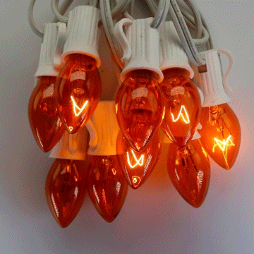 C7 Orange Twinkle Glass Bulbs E12 Bases