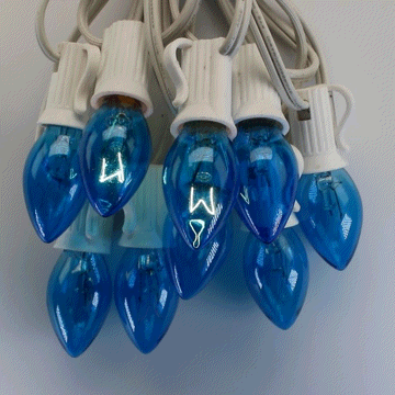C7 Blue Twinkle Glass Bulbs E12 Bases