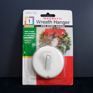 White magnetic wreath hanger