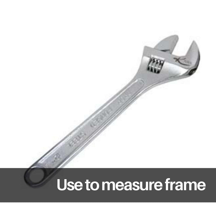 Use an adjustable wrench to measure frame