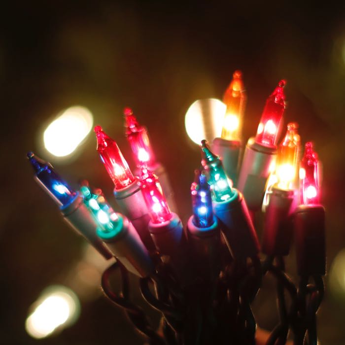 10-bulb Multicolor Craft Lights, Green Wire