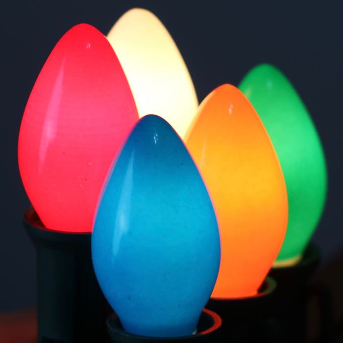 C9 Multicolor Opaque Glass Bulbs E17 Bases