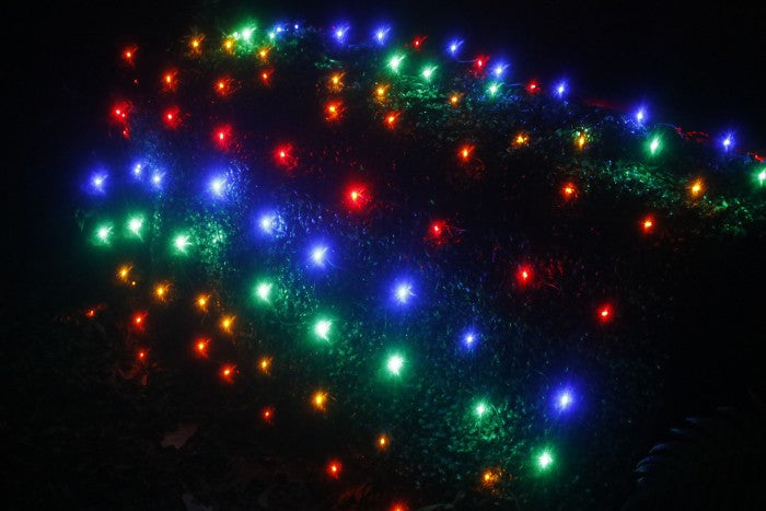 100-light Multicolor 5mm LED Net Lights, Green Wire