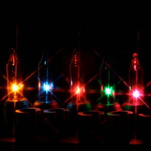 100-bulb Multicolor Mini Lights With 1/4" Clips, Green Wire