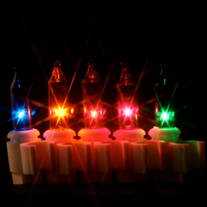 50 Multicolor Mini Lights With 1/4" Clips, White Wire