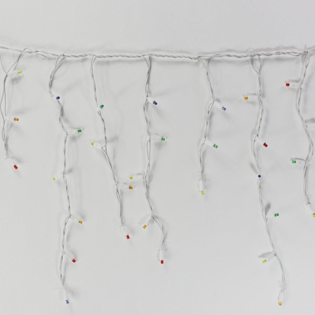 100light Multicolor 5mm LED Icicle Lights, White Wire Christmas