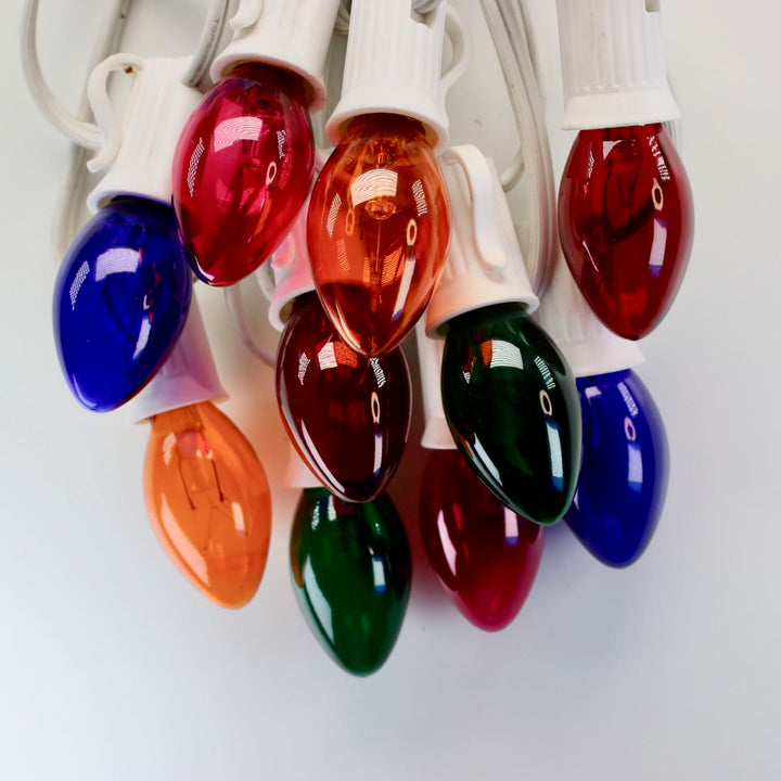 C7 Multicolor Extra Bright Glass Bulbs E12 Bases