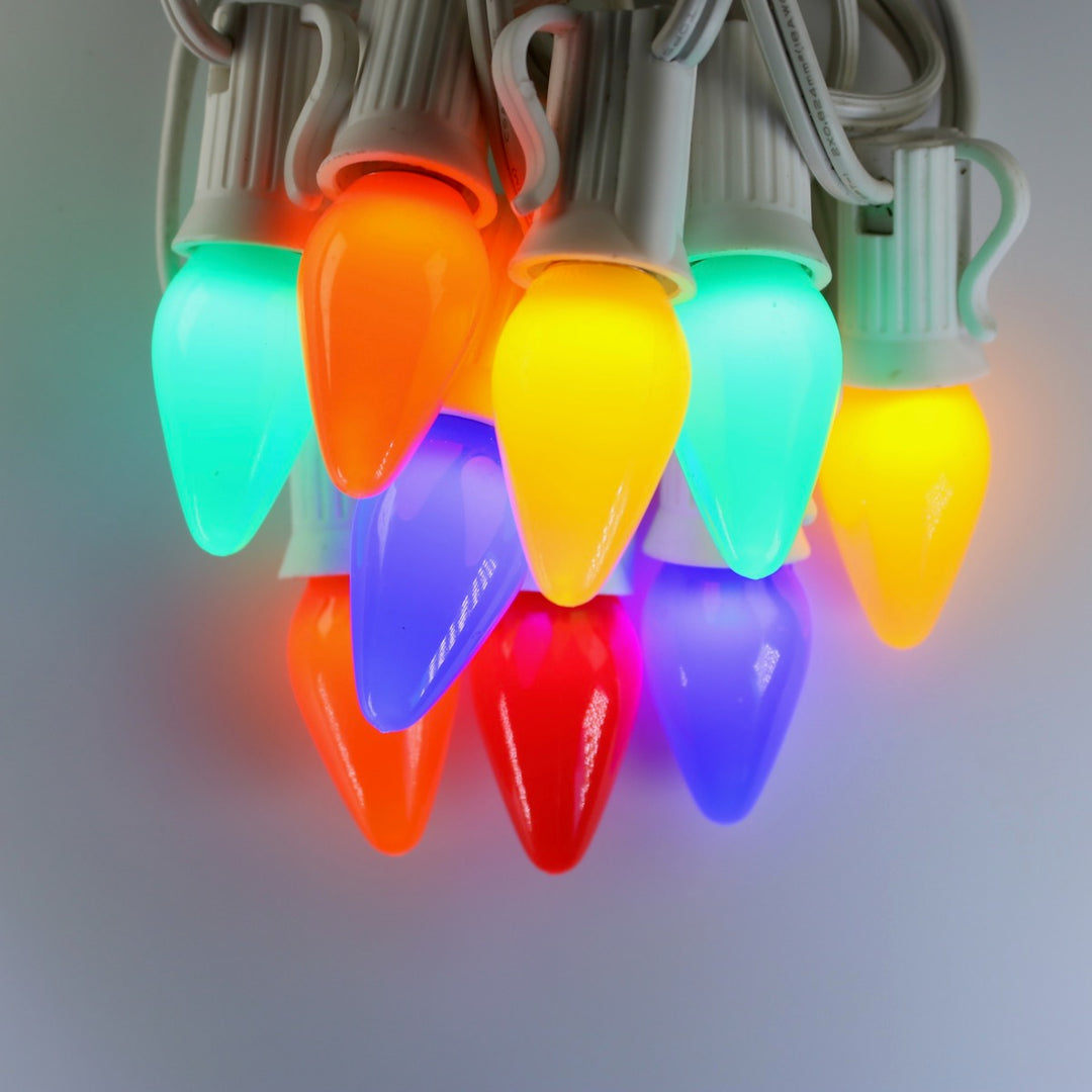 C7 Multicolor Opaque LED (SMD) Bulbs E12 Bases