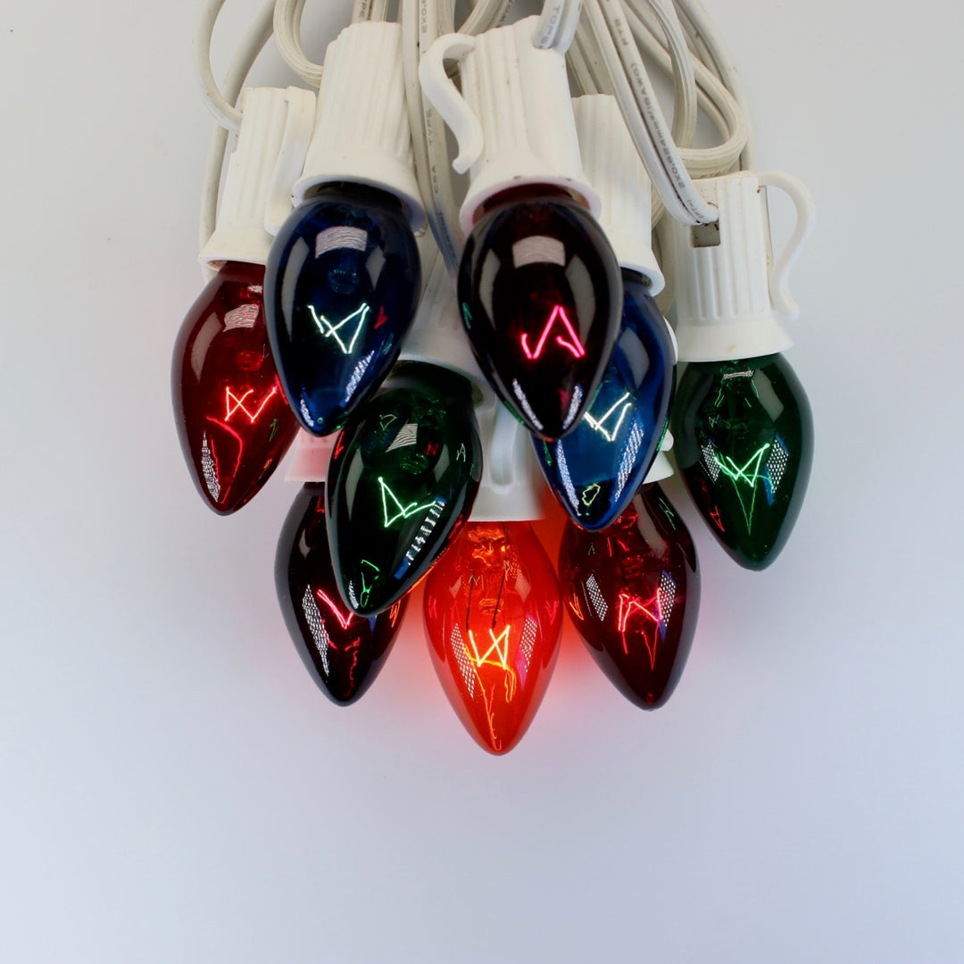 C7 Multicolor Triple Dip Glass Bulbs E12 Bases
