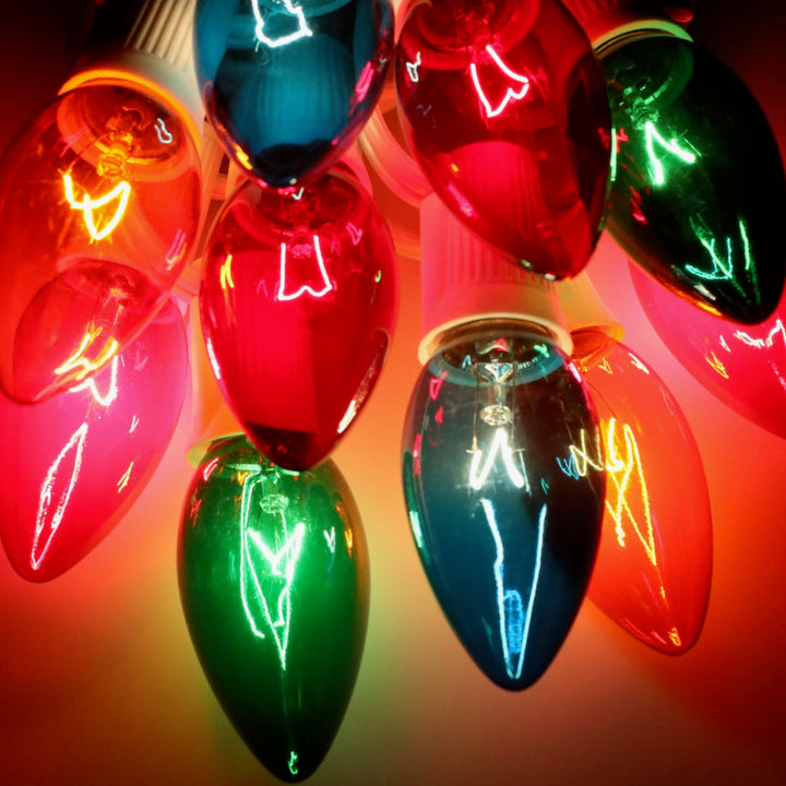 C9 Multicolor Glass Bulbs E17 Bases