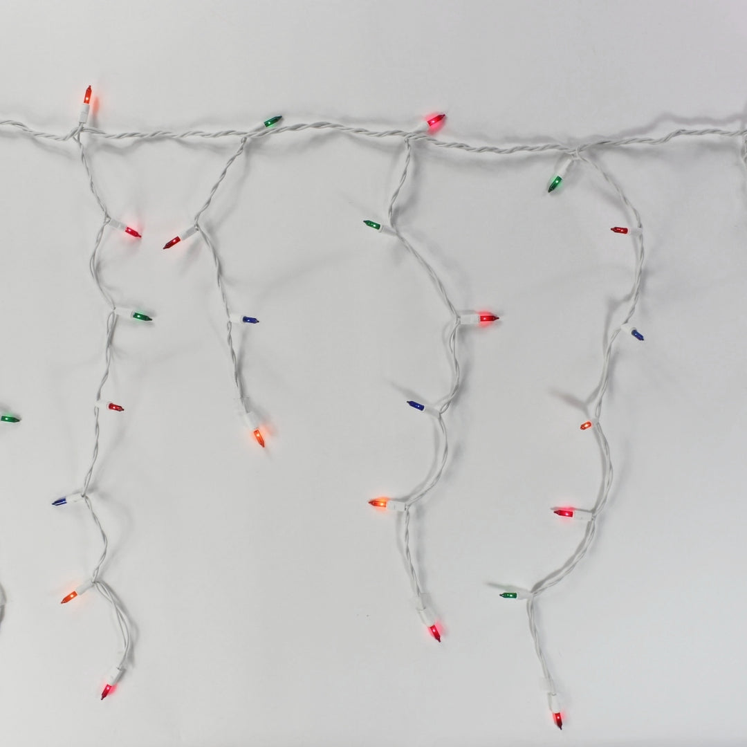 150-bulb Multicolor Icicle Lights, White Wire