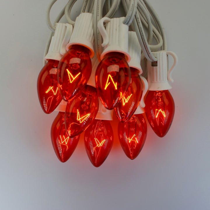 C7 Orange Triple Dip Glass Bulbs E12 Bases