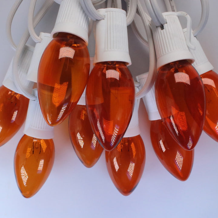 C9 Orange Glass Bulbs E17 Bases