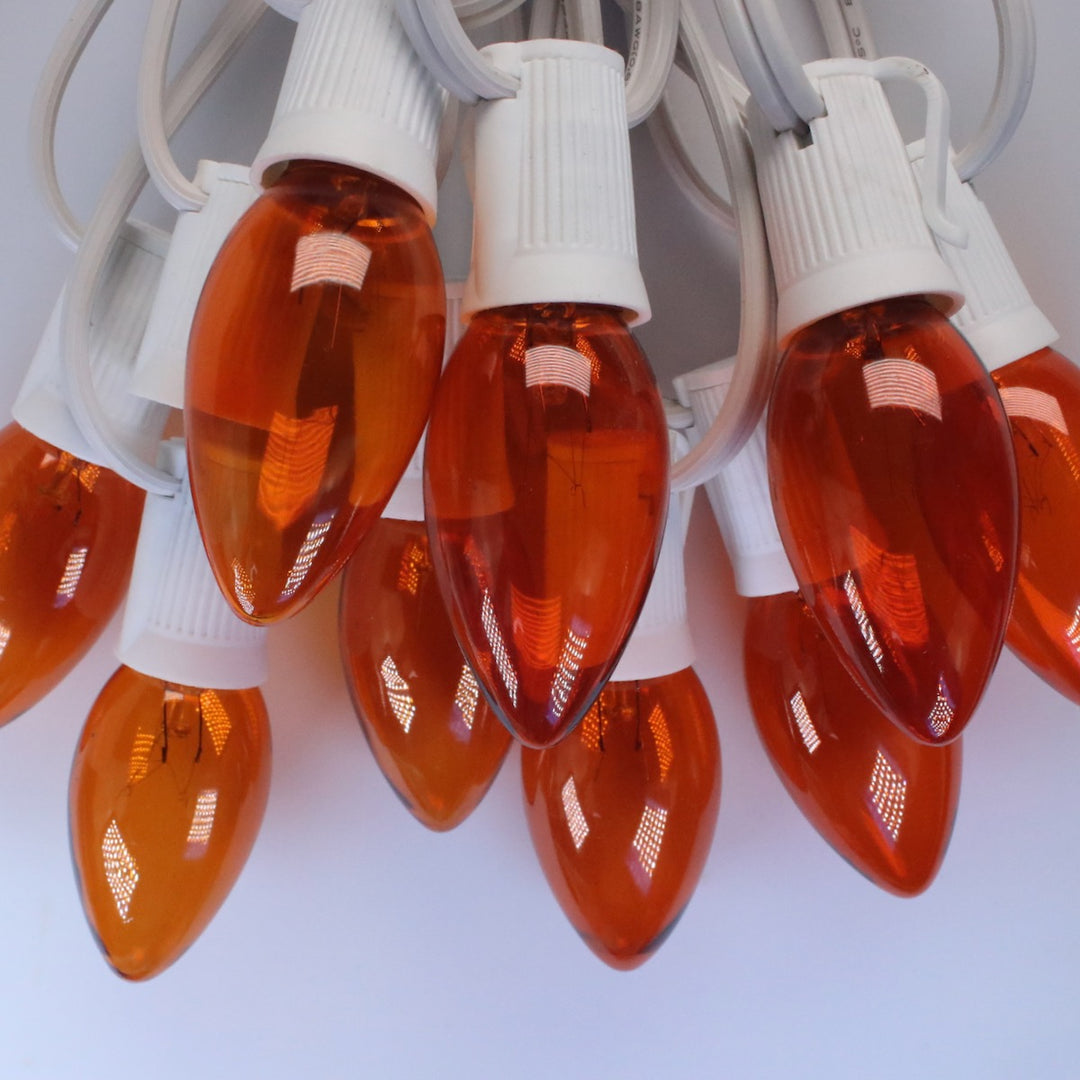 C7 Orange Twinkle Glass Bulbs E12 Bases