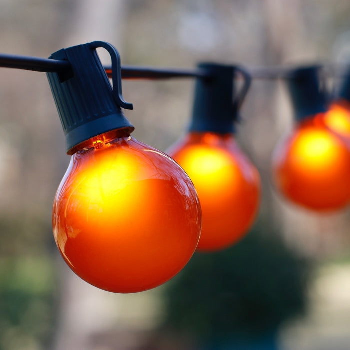 G50 Orange Satin Glass Bulbs E17 Bases