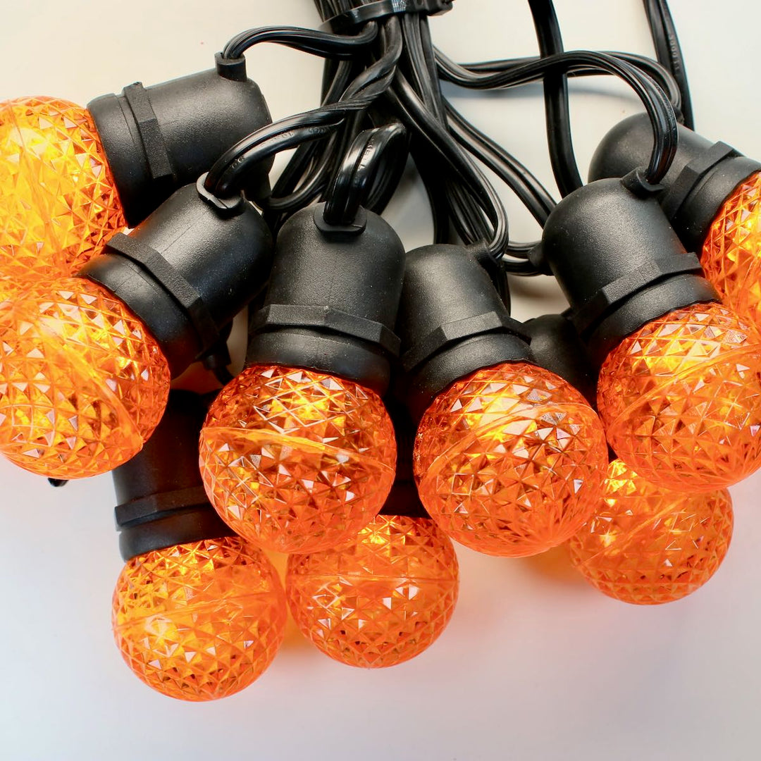 G50 Orange LED Bulbs E26 Bases