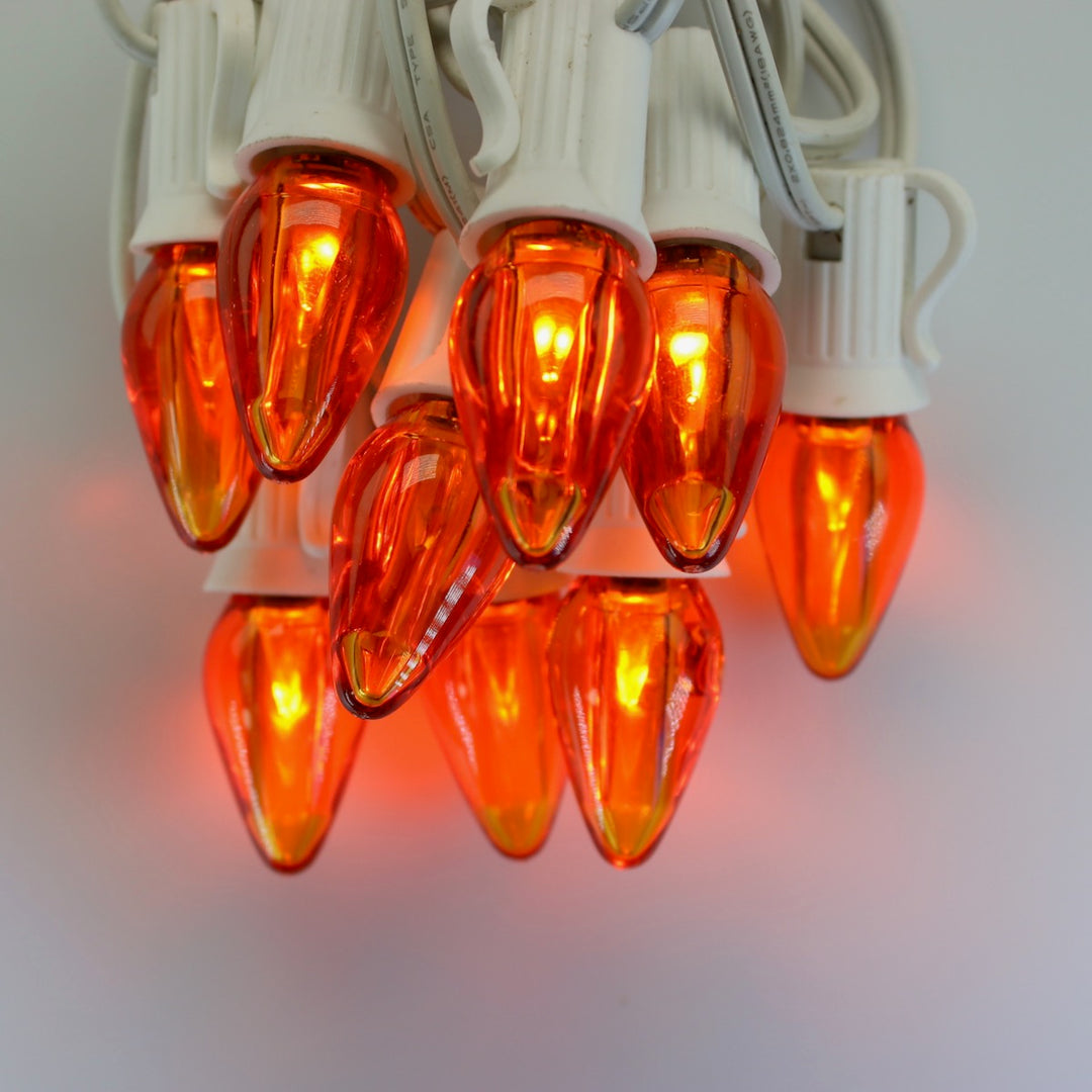 C7 Orange Smooth Twinkle LED E12 Bases