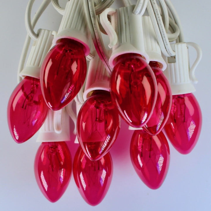 C7 Pink Twinkle Glass Bulbs E12 Bases
