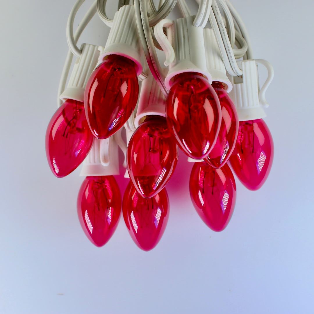 C7 Pink Glass Bulbs E12 Bases