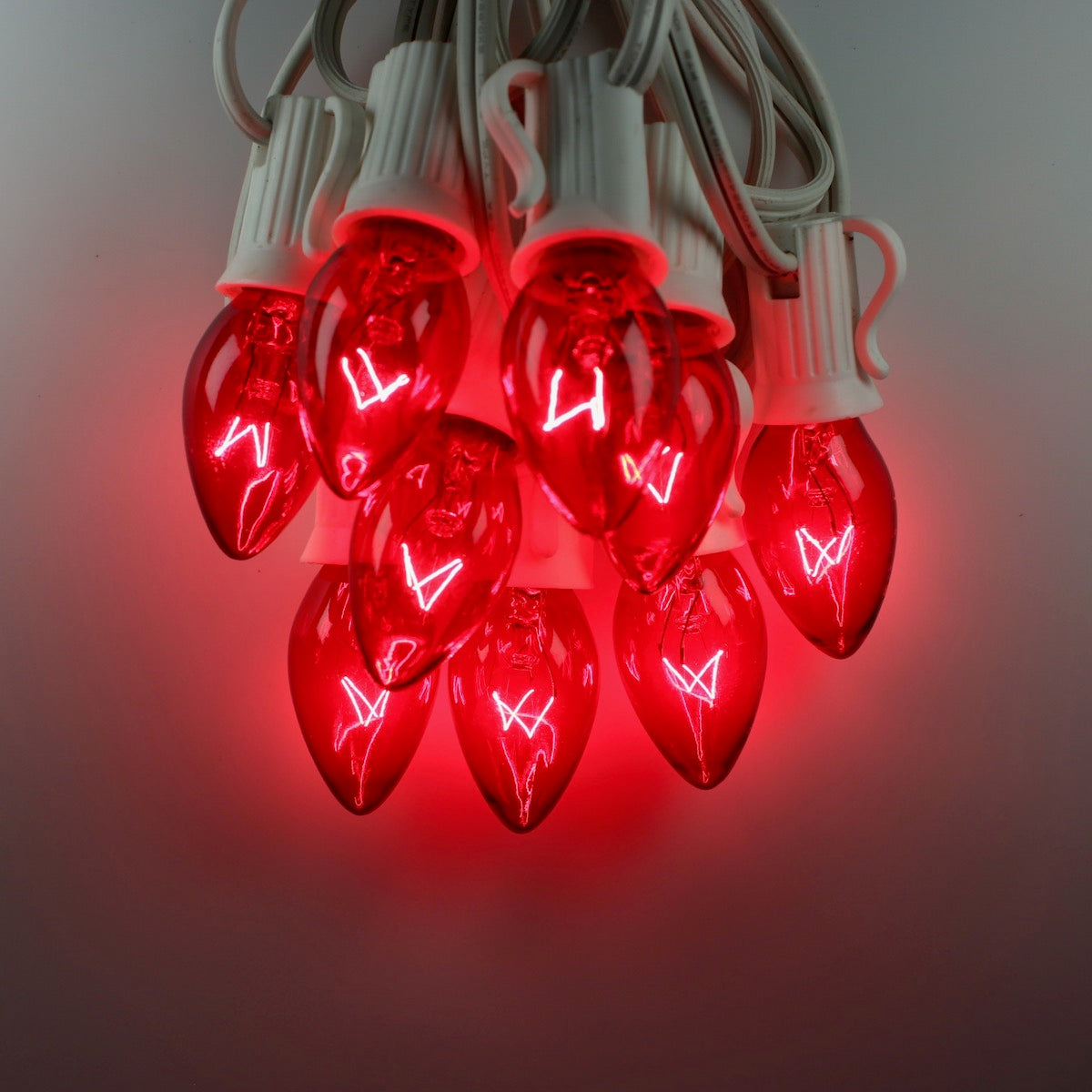 C7 Pink Glass Bulbs E12 Bases (25 Pack) – Christmas Light Source