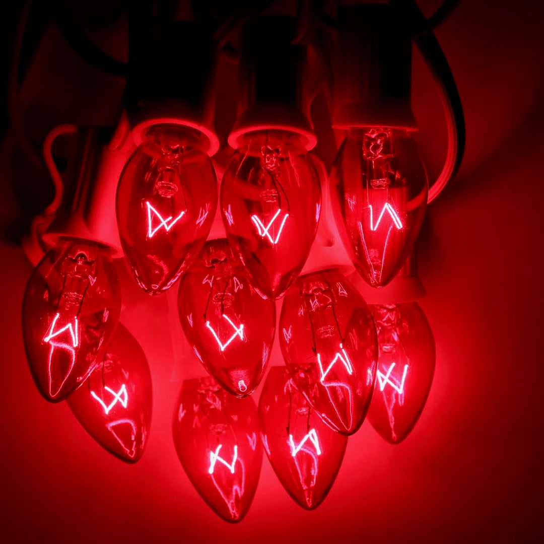 C7 Pink Extra Bright Glass Bulbs E12 Bases